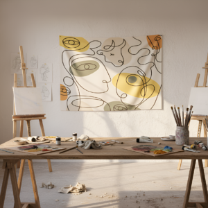 duvar halısı art studio interior